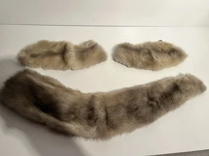 Echt Pelz  Silberfuchs Fuchs Umhang mit Manschetten - Picture 1 of 5