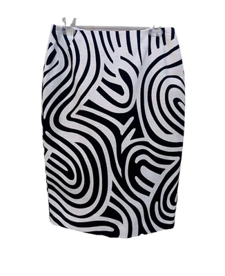 Lafayette 148 Нью-Йорк юбка размер 4 черный белый Midi хлопок карандаш платье повседневное S - Изображение 1 из 3