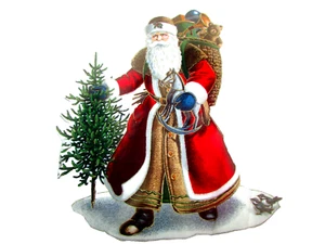 applique SANTA w/red coat 11x12" decor crafting tulip paints (sew applique) - Picture 1 of 2