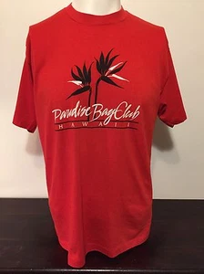 Vintage 1980s Paradise Bay Club Hawaii T-Shirt L Red Bird Of Paradise Soft Thin - Picture 1 of 6