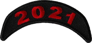 2021 Year Rocker Patch Upper Red- 2.5x1 inch - P6812 - Picture 1 of 5