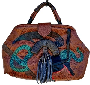 De colección. Años 80? J & E Bolso de Mano Nueva York Bolso de Cuero Cartera - Imagen 1 de 23