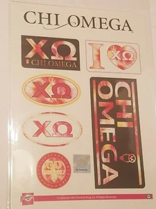 Chi Omega Watercolor Sticker Sheet TYPE 2 - Picture 1 of 1
