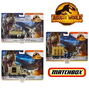 JURASSIC WORLD MATCHBOX DINO TRANSPORTERS FMY31 RIMORCHIO CAMION MINI FIGURA - Foto 1 di 17