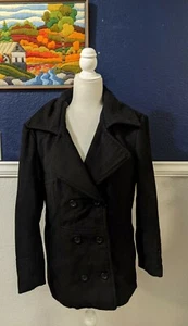Alpine Swiss Mason Wool Blend Pea Coat Jacket Double Breasted Dress Coat Large L - Picture 1 of 8