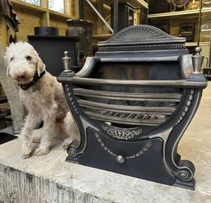 π₯ Cast Iron Brass regency Style Fire Grate Basket Dog Andiron Fire Stove π₯ - Picture 1 of 8