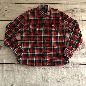 Speed and Strength Flannel Jacket S Mens Red Plaid Drop Out Moto Zip Shacket SM - Picture 1 of 20