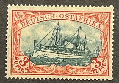 Travelstamps:Germany German East Africa Stamps 3R Kaiser’s Yacht mint OG H Wmk - Image 1 of 4