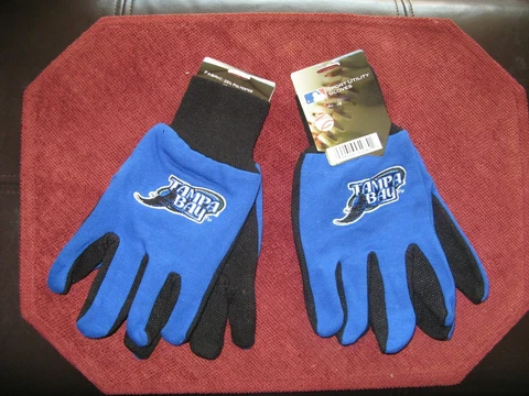 TWO (2) PAIR OF TAMPA BAY RAYS, SPORT UTILITY GLOVES FROM FOREVER COLLECTABLE Cover