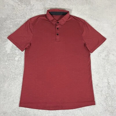 Lululemon Polo Shirt Mens Medium Red Short Sleeve Performance - Image 1 of 4