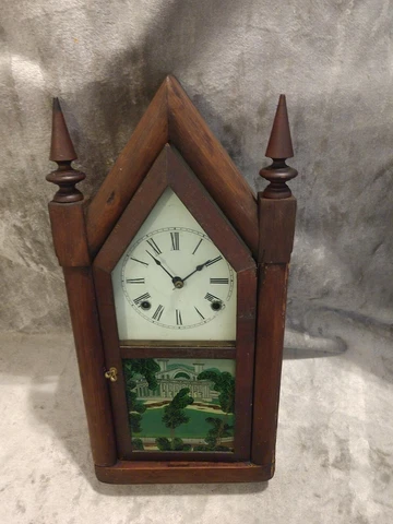 Antique Ansonia Steeple Pendulum Parlor Kitchen Mantle Clock With Chime Works Cover