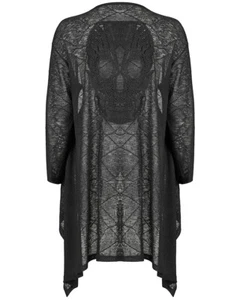 Punk Rave Plus Size Womens Lace Skull Knit Cardigan