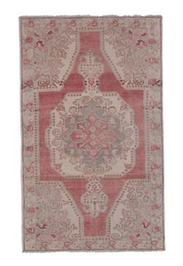 "Alfombra grande teñida oriental pavo de mediados de siglo tela plana de 4'11"" x 7'3" - Imagen 1 de 11