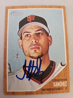 Jonathan Sanchez Signed 2011 Topps Heritage - #71  - Image 1 of 2