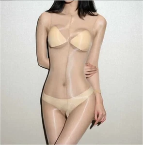 Ganzkörper Strumpfhose Bodysuit Coffee 55-75 KG seidig glänzend mit Penishülle - Bild 1 von 5