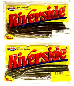 2 PAQUETES Riverside Baby Bass Pepper 7.25" cola cónica gusano paquete de 8 unidades - Imagen 1 de 21