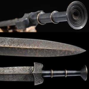 Chinesisches Qin Jian (越王勾践) Bronze Schwert signierte Klinge Kupfergriff - Bild 1 von 10