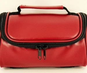 Cute Brown Faux Leather Padded make up/cosmetic pouch  Purse clutch Hand bag - Picture 1 of 7