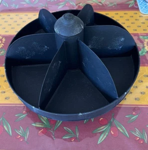 Organizador Dividido Lazy Susan Estante Giratorio de Metal Negro 14 pulgadas 6 Compartimentos - Imagen 1 de 11