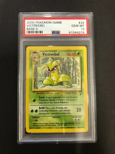 2000 Pokémon Victreebel PSA 10 gemas como nuevo #32/130 conjunto básico 2 Pokémon vintage raros - Imagen 1 de 2