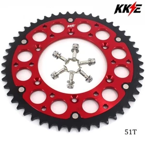 KKE Red 51T Hybrid Rear Sprocket For Suzuki RM125 RM250 RMZ450 RMZ250 DRZ400 - Picture 1 of 10