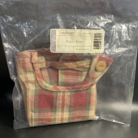 Longaberger Tiny Rote 2071581  Liner Orchard Park Plaid Pattern Cover