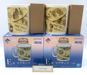 Ichiban Kuji One Piece E Prize Mug Cup Set of 2 Luffy Shanks Nami New Unused - Picture 1 of 4