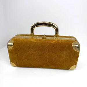Borsa vintage velluto schiacciato Forsum Made in Italy borsetta pochette guscio rigido MCM - Foto 1 di 12