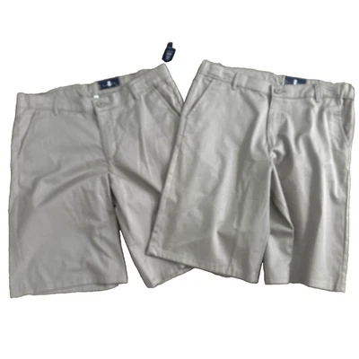 Новый с Ярлыками Izod мальчиков желтовато-коричневый шорты регулируемая талия школьная форма размер 20 хаски - Изображение 1 из 4