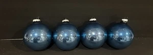 4er Set Vintage Quecksilber Glas Ornament glänzend Brite blau 4 Zoll - Bild 1 von 6