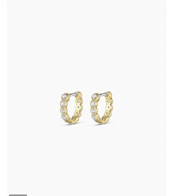 Gorjana Madison Shimmer Huggies 18k Gold Plated NWOT - Image 1 of 4