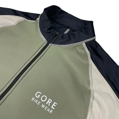 Gore Bike Wear Men’s Full Zip Windstopper Jacket Green/Beige/Black • Large - Image 1 of 4