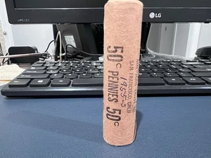 1955-S 1c Lincoln Wheat Pennies BU Roll in Original Bank Wrap - Picture 1 of 4