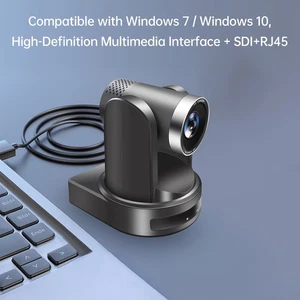 (BlackEU-5)Conference PTZ Camera 1080P 2.1MP HD 10X Optical Zoom Video TDW - Afbeelding 1 van 12