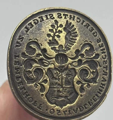 Petschaft, Gerichtssiegel,  Mitte 18. Jahrhundert, Deutsch, Messing - Bild 1 von 4