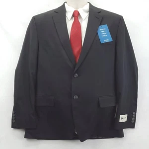 NEW Haggar Suit Coat Mens 42 Short Black Tailored Fit Travel Performance Blazer - Picture 1 of 18