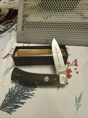 Cuchillo Bowen Knife de colección de Boker Solingen Lockback - asas de hueso verde liso Foto 1 de 4