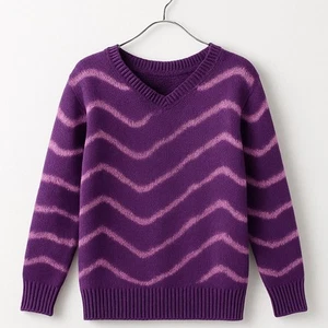 SPLENDID Purple Tie Dye Striped Knit Pullover Sweater Top - Picture 1 of 11
