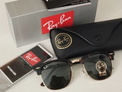 Gafas de sol RayBan Clubmaster. OR3016. T estándar 51-21. Carey Oro/Lente Verde - Imagen 1 de 4