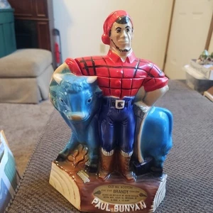 Vintage 1971 Paul Bunyan Decanter Mr. Boston 5 Star Brandy. Label Intact. Leer - Bild 1 von 12