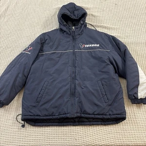 Vintage Houston Texans Reebok Puffer Jacket Men’s Size XL Full Zip Hooded  - Picture 1 of 10
