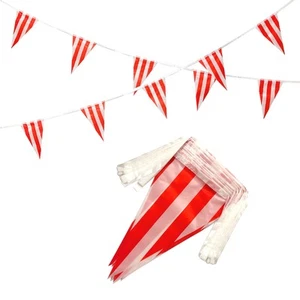 250 Feet Red & White Striped Pennant Banner Flags String 150 PCS Indoor/Outdo... - Picture 1 of 7