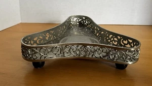 Piatto portagioie argento, piccolo piatto argento vintage, vintage unico colore argento 6" - Foto 1 di 7