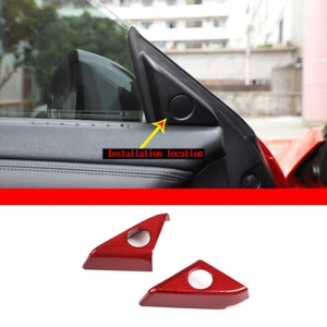 Cubierta decorativa roja de fibra de carbono real con bocina de puerta para Nissan GTR R35 2008-2016 - Imagen 1 de 7