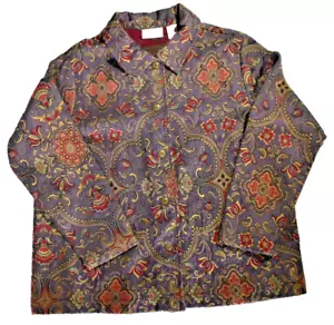 Studio Works Tapestry Floral Jacket/Blazer, 1X, Long Sleeve - Picture 1 of 5