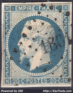FRANCE N° 14 AVEC OBLITERATION PC 1801 LUPIAC GERS SUR FRAGMENT - Picture 1 of 2