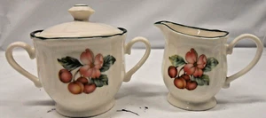 EPOCH Cream and Sugar Market Day Floral and Friut Pattern E801 - Picture 1 of 9