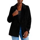 Theory Women's Black Embossed Faux Clairene Open Front Jacket Size Petites P