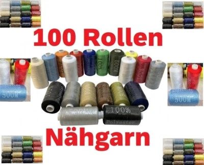 Posten 100 x 500m Rolle Nähgarn Syngarn Garn Faden Nähen div. Farben NEU OVP - Bild 1 von 3