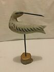 Vintage wood hand Sculptured and painted folk art Long Billed Curlew Shore Bird